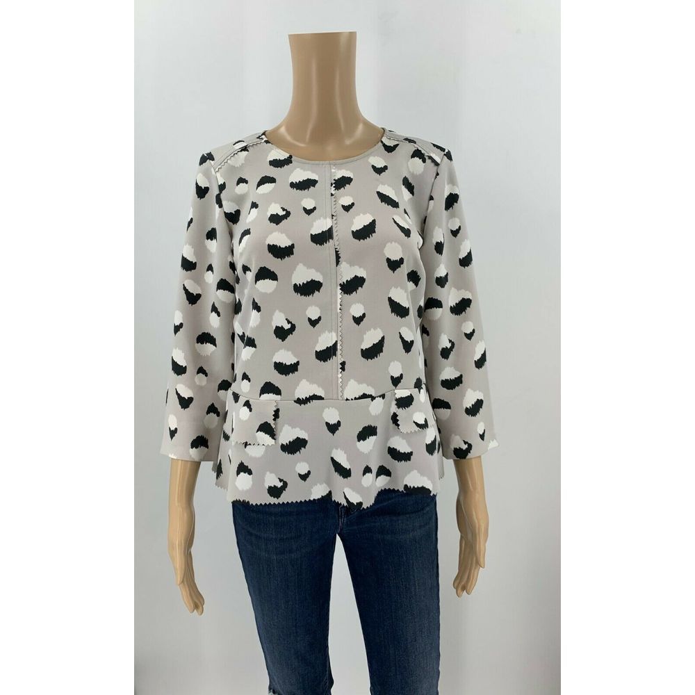 Banana Republic Peplum Blouse Size XS Gray Top - Picture 1 of 8